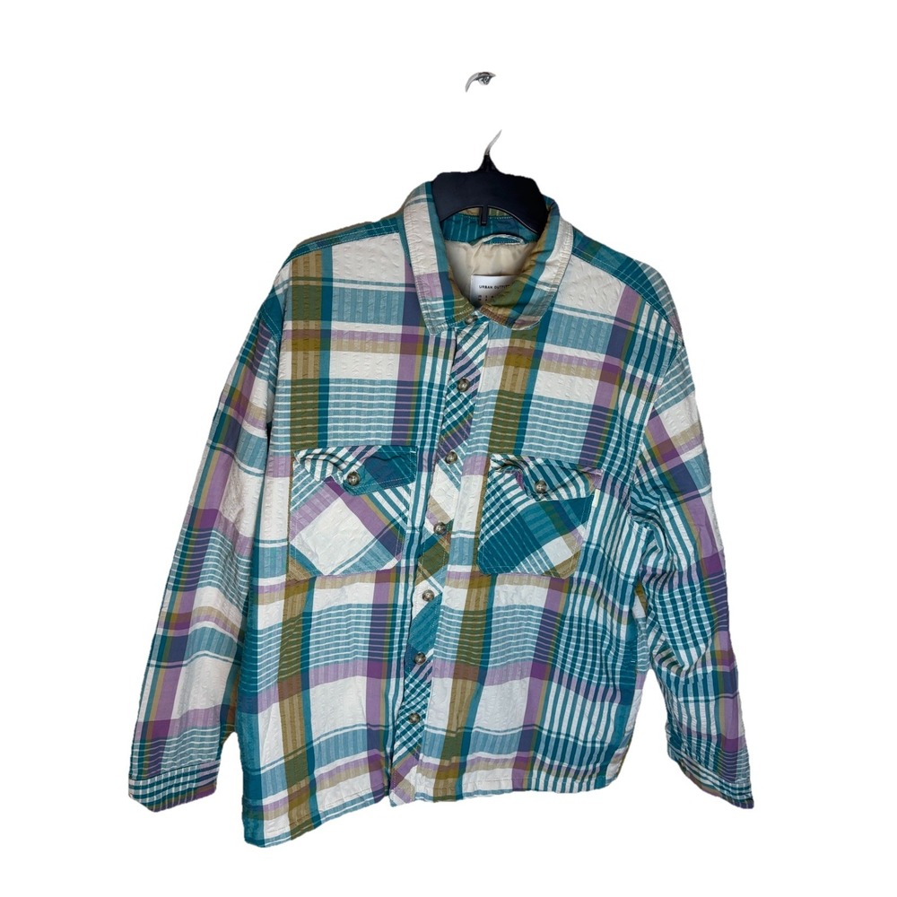 UO Urban Outfitters Size XL Quilted Lined Plaid Jacket Coat Shacket